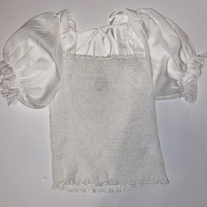 White Puff Sleeve Top